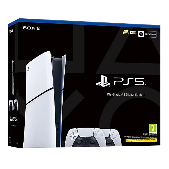 Second image of PlayStation®5 Digital Edition Console - Two DualSense™ Wireless Controllers Bundle (model group - slim)*